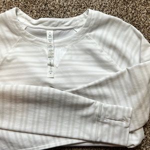 White and light gray lululemon sweatshirt
